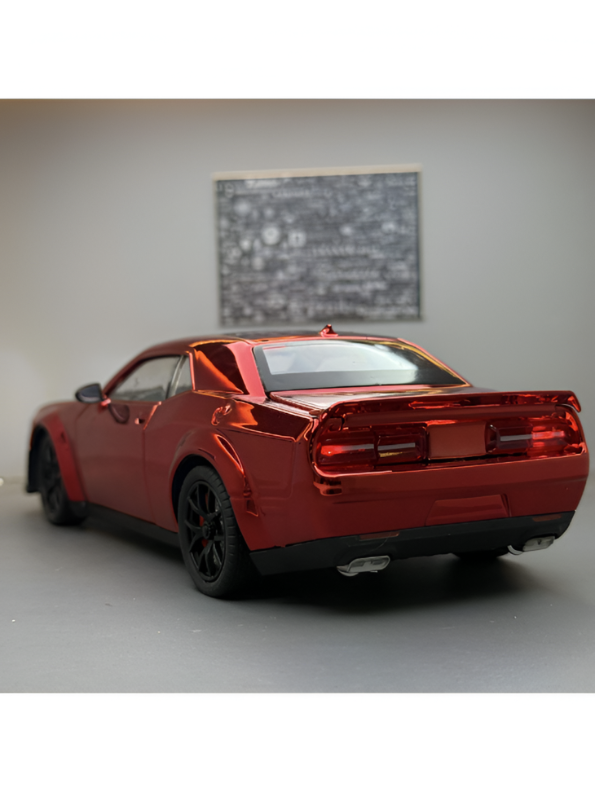 Dodge Challenger SRT Hellcat Model Car 1:24 Scale  – Iridescent Red Paint Finish | Diecast Collectible Muscle Car Replica TV6479