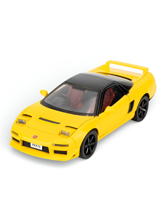 Honda NSX Diecast Model Car 1:32 Scale - Yellow JDM Supercar Toy, Collectible Vehicle with Opening Parts & Red Racing Seats TV6291.