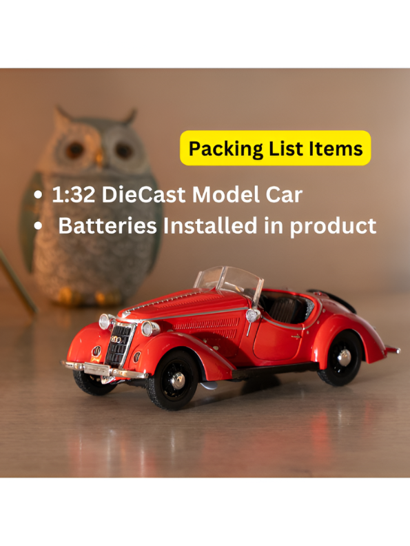 1936 Wanderer W25K Roadster Diecast Model 1:32 Scale – Red Vintage Audi Classic CRA Collectible Car TV2674
