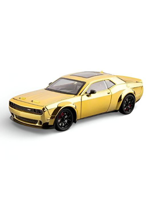 Dodge Challenger SRT Hellcat Model Car 1:24 Scale  – Iridescent Gold Paint Finish | Diecast Collectible Muscle Car Replica TV6479