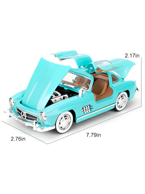Mercedes-Benz 300 SL Gullwing 1:22 Scale Diecast Model Car – Light Blue Edition Collectible Replica TV6611