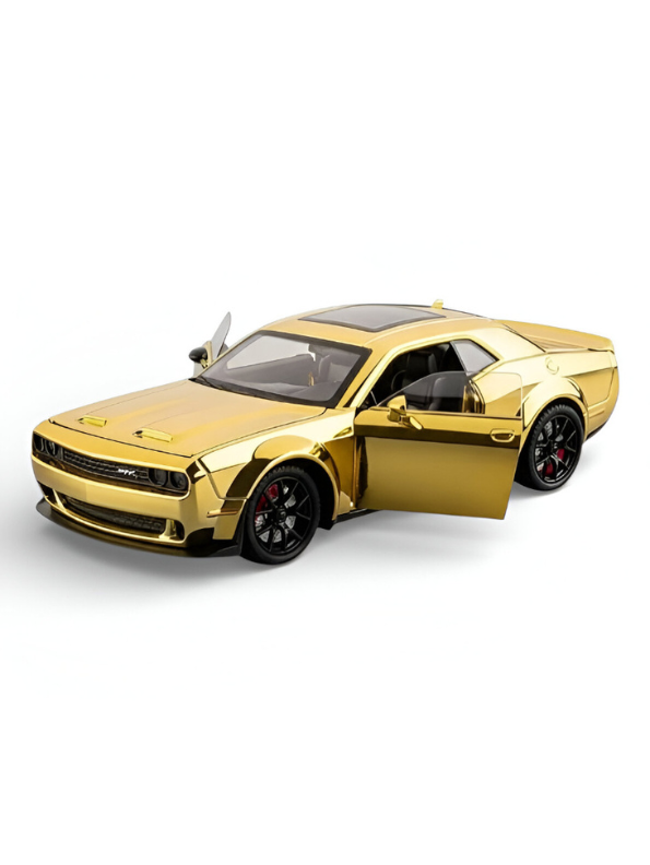 Dodge Challenger SRT Hellcat Model Car 1:24 Scale  – Iridescent Gold Paint Finish | Diecast Collectible Muscle Car Replica TV6479