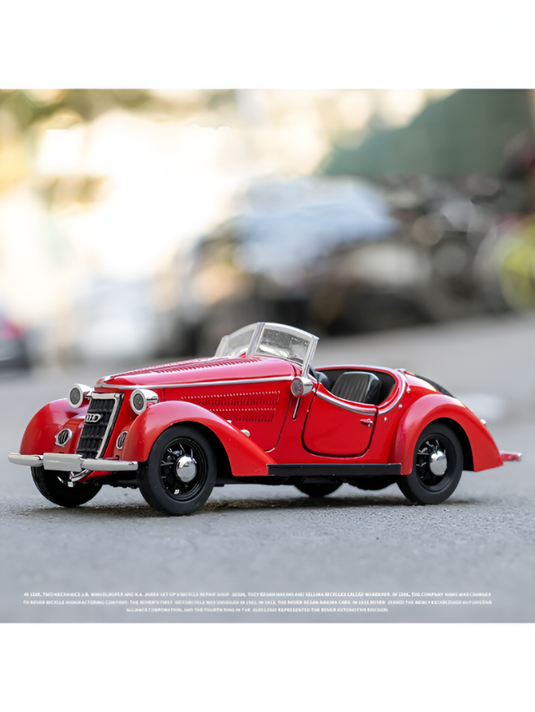 1936 Wanderer W25K Roadster Diecast Model 1:32 Scale – Red Vintage Audi Classic CRA Collectible Car TV2674