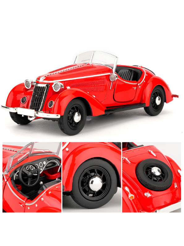 1936 Wanderer W25K Roadster Diecast Model 1:32 Scale – Red Vintage Audi Classic CRA Collectible Car TV2674