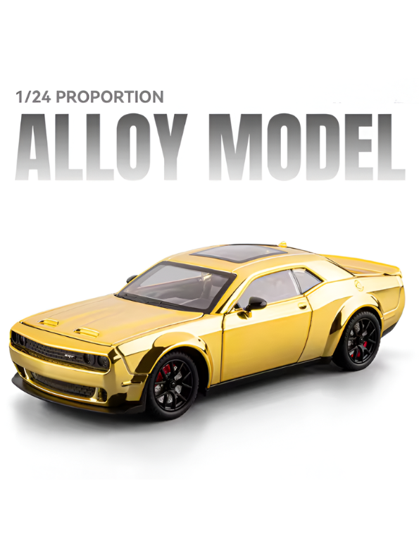 Dodge Challenger SRT Hellcat Model Car 1:24 Scale  – Iridescent Gold Paint Finish | Diecast Collectible Muscle Car Replica TV6479