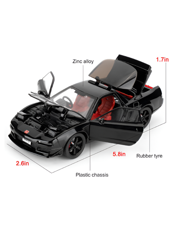 Honda NSX Diecast Model Car 1:32 Scale - JDM Supercar Toy, Collectible Vehicle with Opening Parts & Red Racing Seats TV6291 - Free Car Inside.