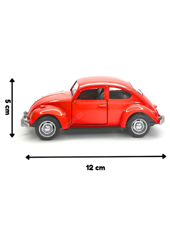Classic Red Volkswagen Beetle Diecast Model Car - Vintage 1960s Style Toy Vehicle with Silver Bumpers & Detailed Interior MD1623