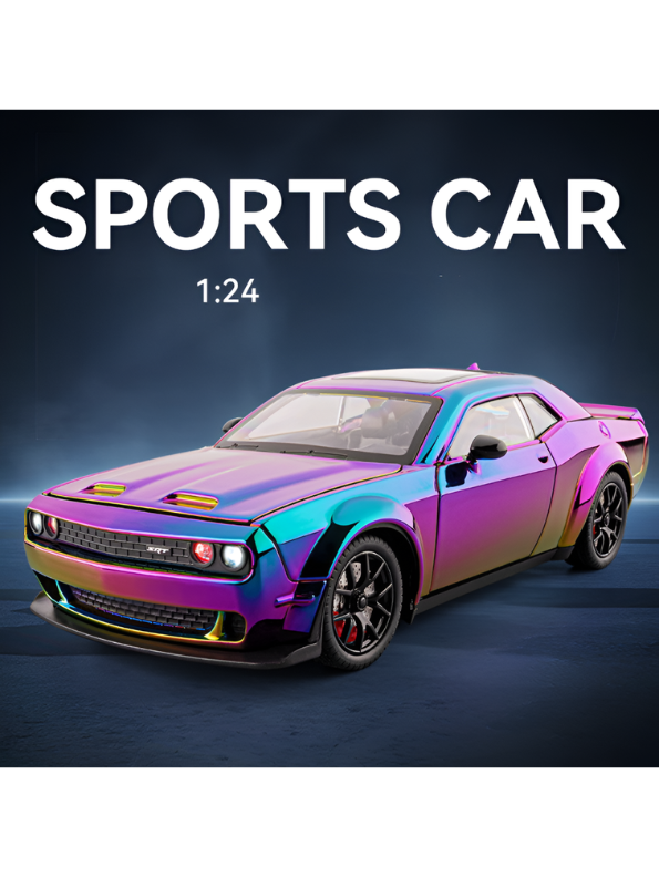 Dodge Challenger SRT Hellcat Model Car 1:24 Scale | Diecast Collectible Muscle Car Replica - Free Car Inside - TV6479