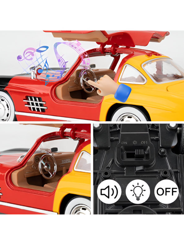 Mercedes-Benz 300 SL Gullwing 1:22 Scale Diecast Model Car – Edition Collectible Replica - Free Car Inside - TV6611