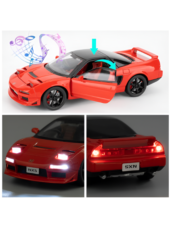 Honda NSX Diecast Model Car 1:32 Scale - Red JDM Supercar Toy, Collectible Vehicle with Opening Parts & Red Racing Seats TV6291.