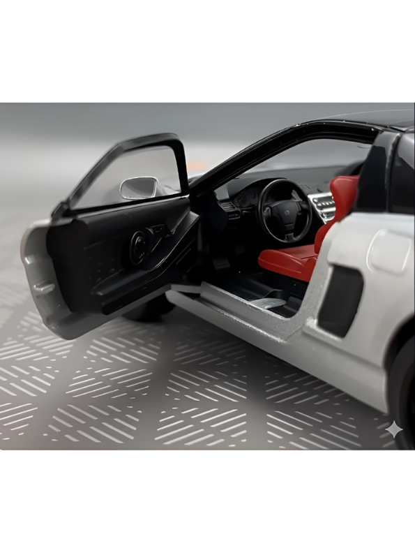 Honda NSX Diecast Model Car 1:32 Scale - Grey JDM Supercar Toy, Collectible Vehicle with Opening Parts & Red Racing Seats TV6291.