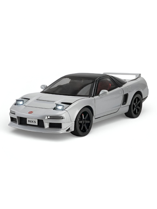 Honda NSX Diecast Model Car 1:32 Scale - Grey JDM Supercar Toy, Collectible Vehicle with Opening Parts & Red Racing Seats TV6291.