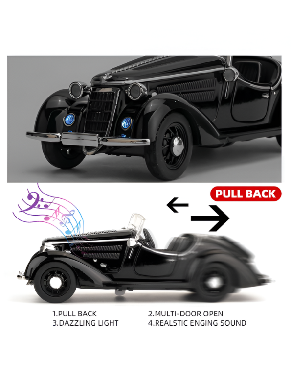 1936 Wanderer W25K Roadster Diecast Model 1:32 Scale – Vintage Audi Classic CRA Collectible Car TV2674