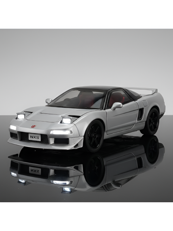Honda NSX Diecast Model Car 1:32 Scale - Grey JDM Supercar Toy, Collectible Vehicle with Opening Parts & Red Racing Seats TV6291.