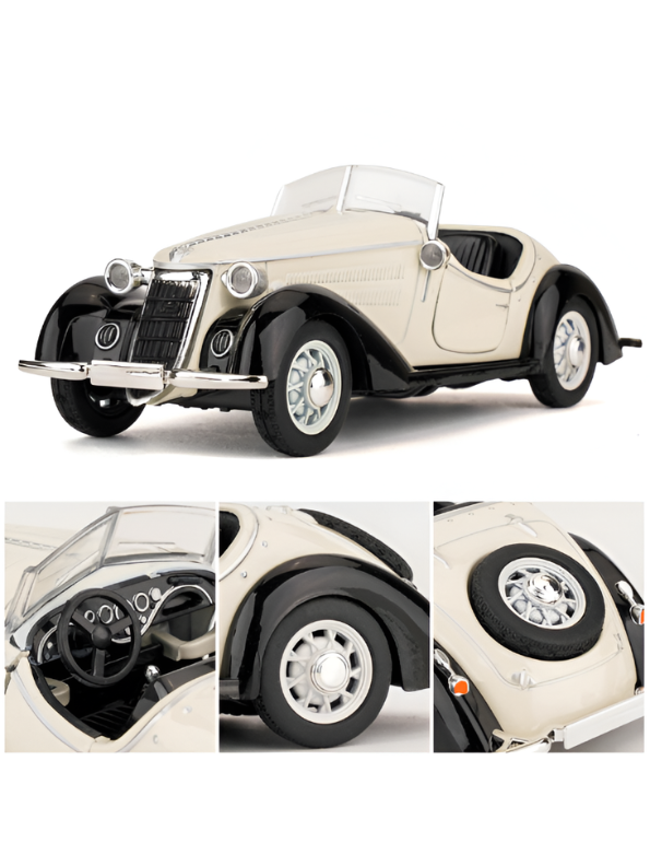 1936 Wanderer W25K Roadster Diecast Model 1:32 Scale – White Vintage Audi Classic CRA Collectible Car TV2674