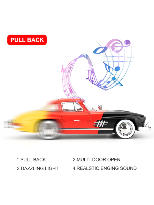 Mercedes-Benz 300 SL Gullwing 1:22 Scale Diecast Model Car – Edition Collectible Replica - Free Car Inside - TV6611
