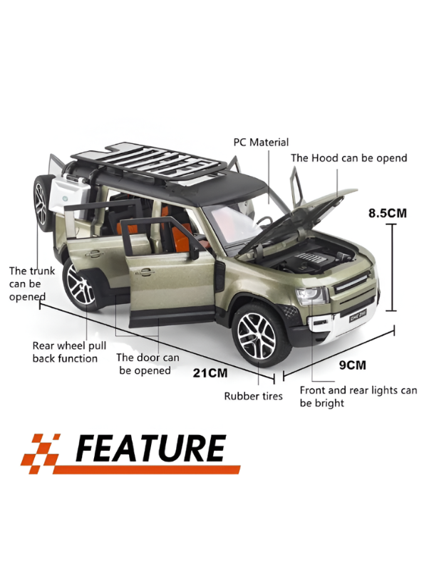Land Rover Defender 110 RC Diecast Car Scale 1:24– Remote Control Off-Road 4x4 SUV Model with Realistic Detail & All-Terrain Performance TV6646
