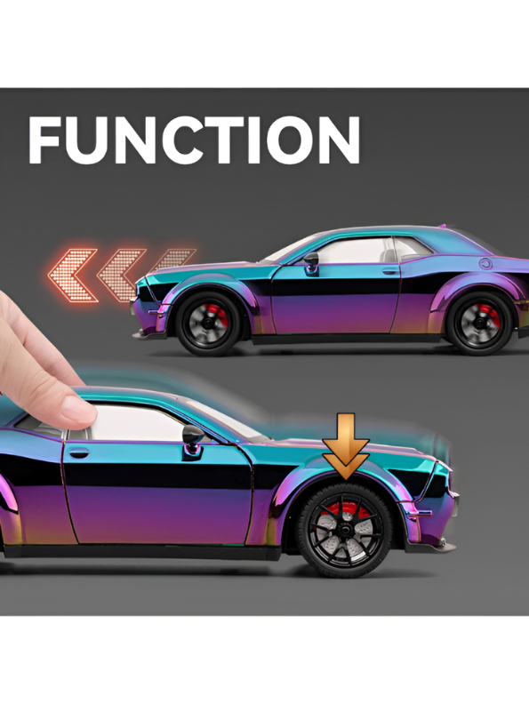 Dodge Challenger SRT Hellcat Model Car 1:24 Scale | Diecast Collectible Muscle Car Replica - Free Car Inside - TV6479