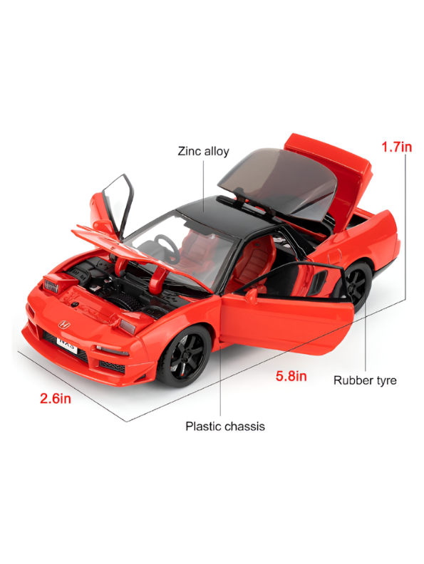Honda NSX Diecast Model Car 1:32 Scale - Red JDM Supercar Toy, Collectible Vehicle with Opening Parts & Red Racing Seats TV6291.