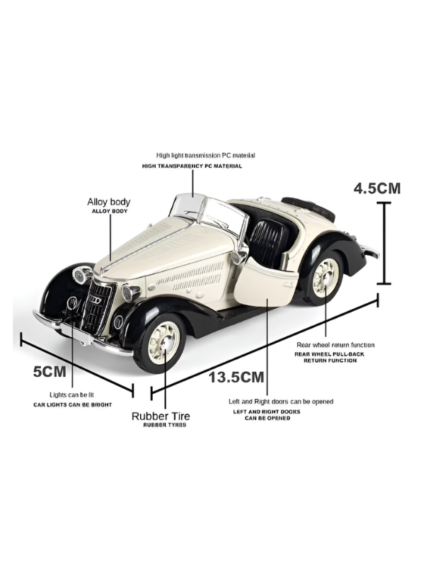 1936 Wanderer W25K Roadster Diecast Model 1:32 Scale – White Vintage Audi Classic CRA Collectible Car TV2674