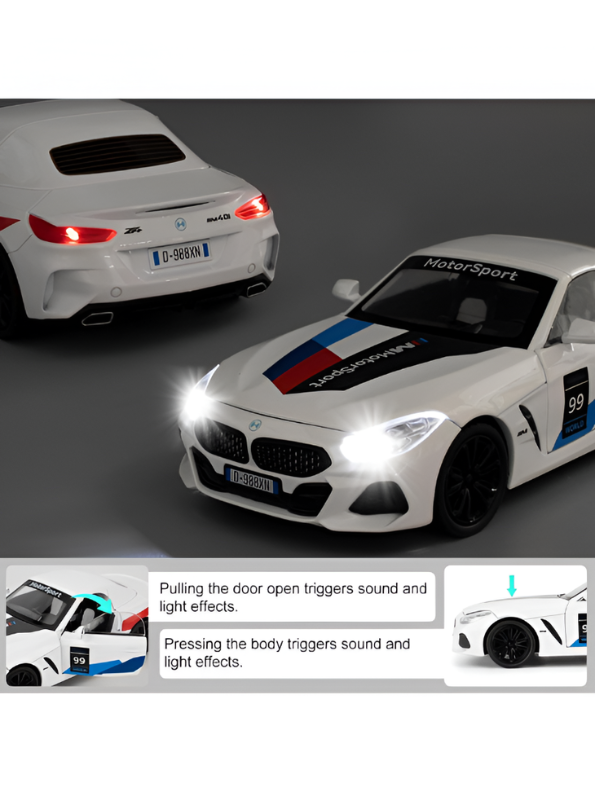 BMW Z4 Motorsport Diecast Model Car 1:22 Scale – Detailed Collectible Racing Replica with Realistic TV6610.