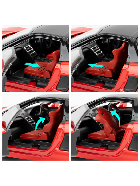 Honda NSX Diecast Model Car 1:32 Scale - Red JDM Supercar Toy, Collectible Vehicle with Opening Parts & Red Racing Seats TV6291.