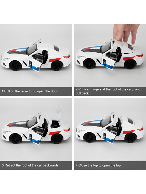 BMW Z4 Motorsport Diecast Model Car 1:22 Scale – Detailed Collectible Racing Replica with Realistic TV6610.