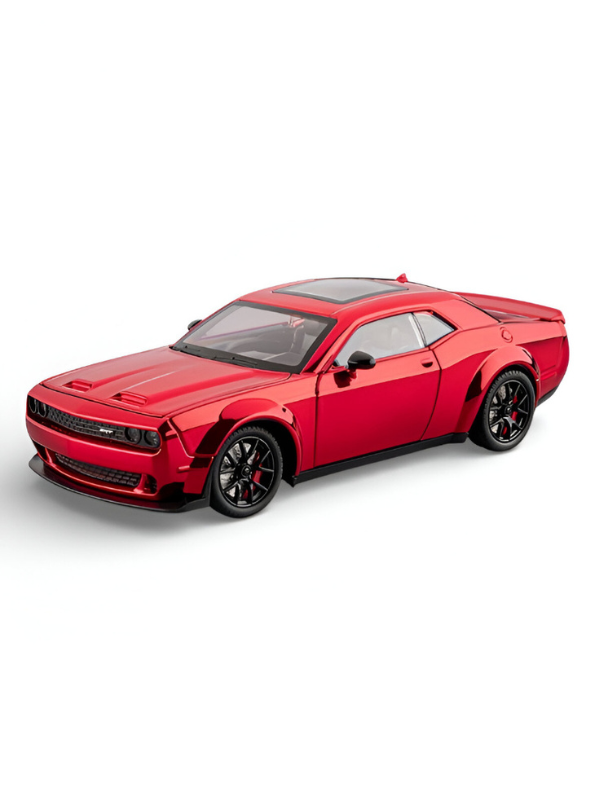 Dodge Challenger SRT Hellcat Model Car 1:24 Scale  – Iridescent Red Paint Finish | Diecast Collectible Muscle Car Replica TV6479