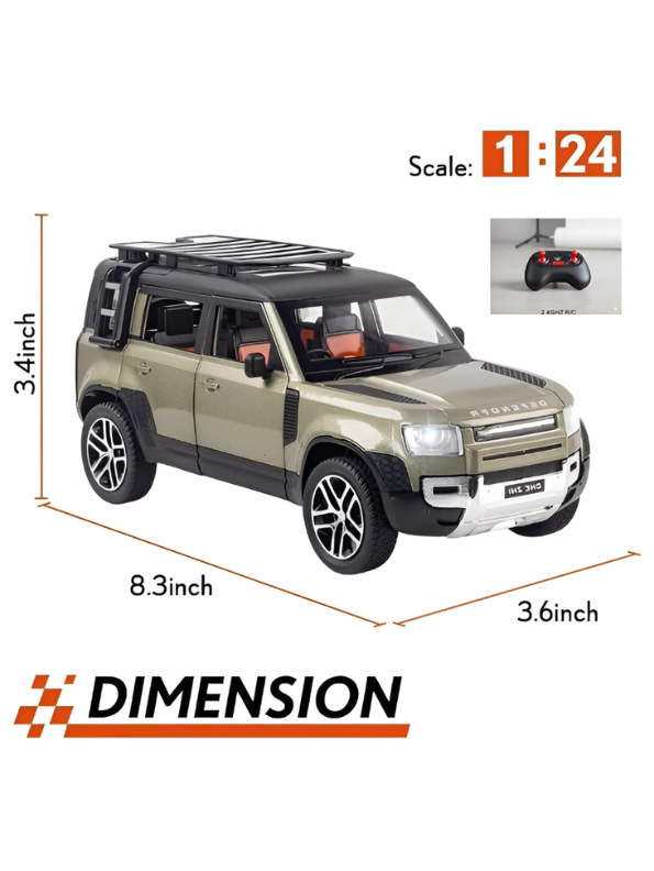 Land Rover Defender 110 RC Diecast Car Scale 1:24– Remote Control Off-Road 4x4 SUV Model with Realistic Detail & All-Terrain Performance TV6646