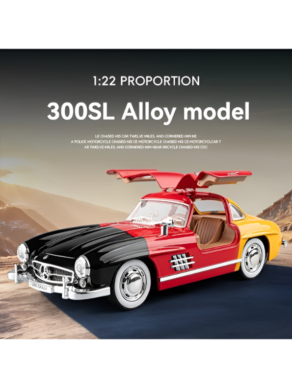Mercedes-Benz 300 SL Gullwing 1:22 Scale Diecast Model Car – Edition Collectible Replica - Free Car Inside - TV6611