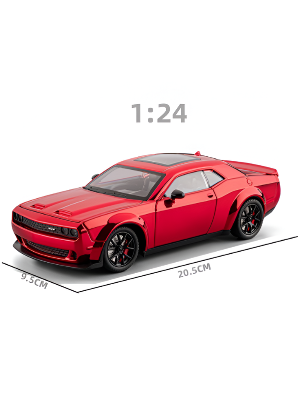 Dodge Challenger SRT Hellcat Model Car 1:24 Scale  – Iridescent Red Paint Finish | Diecast Collectible Muscle Car Replica TV6479