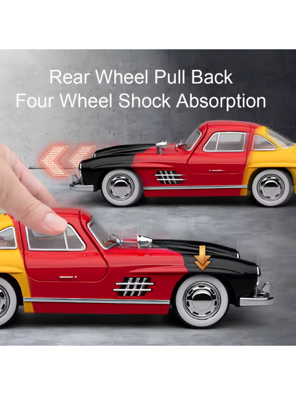Mercedes-Benz 300 SL Gullwing 1:22 Scale Diecast Model Car – Edition Collectible Replica - Free Car Inside - TV6611