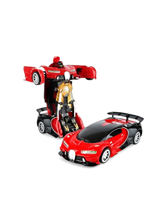 2-in-1 Remote Control Transforming Robot Car Toy - 1: 24 Scale Diecast Sports Car with One-Button Deformation and 360 Degree Drifting - Red & Black Racing Toy Car Robot for Boys and Kids Ages 6+ TV1170