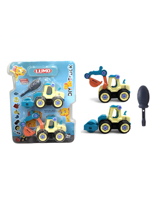 Dig & Roll Set – Road Roller & Excavator Combo Toy with Screwdriver for Kids LMI11038.