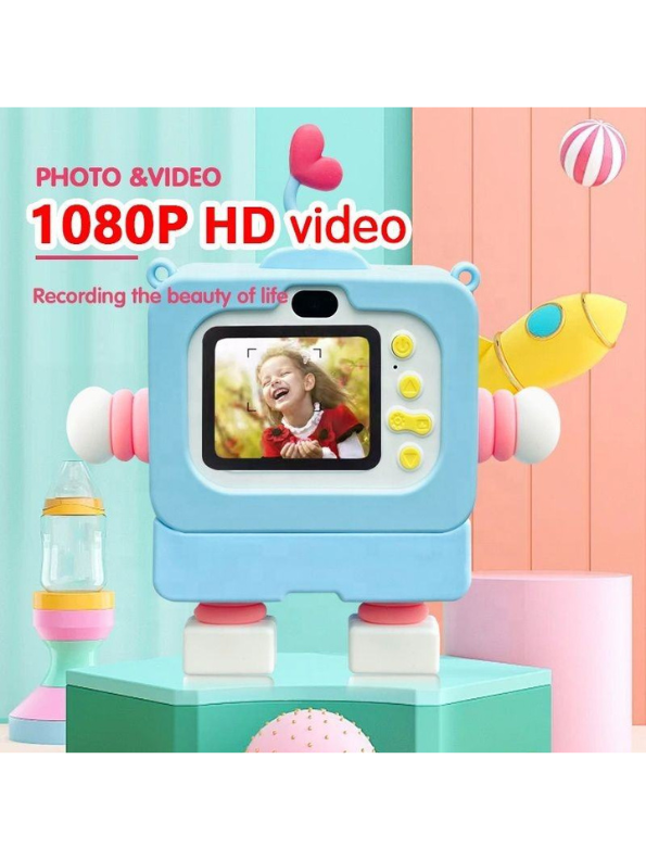 Digital Camera with Cute Robot Design – HD Photo, 1080P Video, Selfie Camera MD3512.