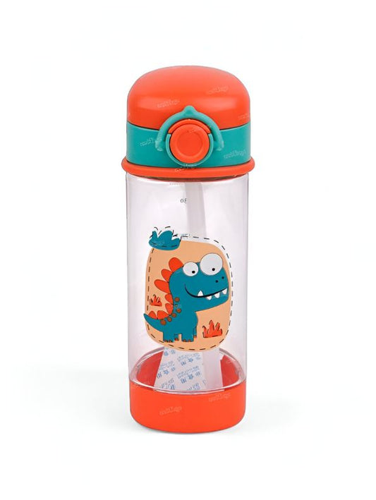 DinoSip – 360ml Water Bottle for Kids with Straw | Non-Toxic & BPA-Free | Cute Dinosaur Print | Leak-Proof School & Travel Bottle for Boys & Girls NOV6322.