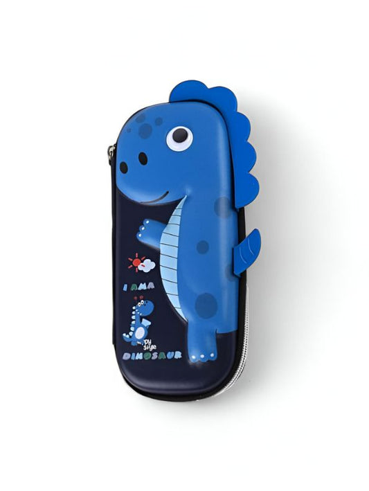 Blue - DinoZip – 3D Dinosaur Pouch for Kids | Large Storage Single Chain Pencil Case | Cute & Durable NOV3274.