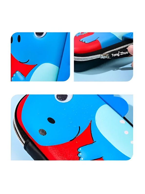 DinoZip – 3D Dinosaur Pouch for Kids | Large Storage Single Chain Pencil Case | Cute & Durable NOV3274.