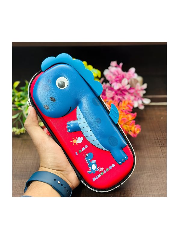 DinoZip – 3D Dinosaur Pouch for Kids | Large Storage Single Chain Pencil Case | Cute & Durable NOV3274.