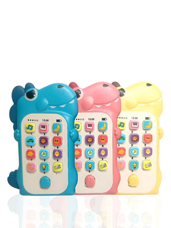 Dino - Interactive Dinosaur Toy Phone for Toddlers | Learning Music, Numbers & Animal Sounds Educational Smartphone Yellow LMI15084.