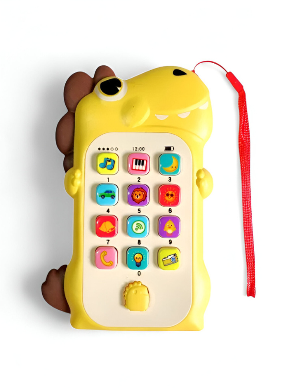Dino - Interactive Dinosaur Toy Phone for Toddlers | Learning Music, Numbers & Animal Sounds Educational Smartphone Yellow LMI15084.