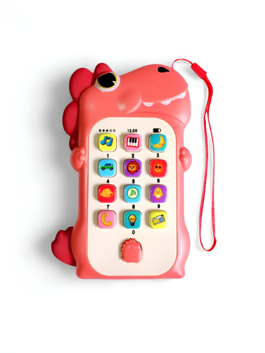 Dino - Interactive Dinosaur Toy Phone for Toddlers | Learning Music, Numbers & Animal Sounds Educational Smartphone Pink LMI15084.