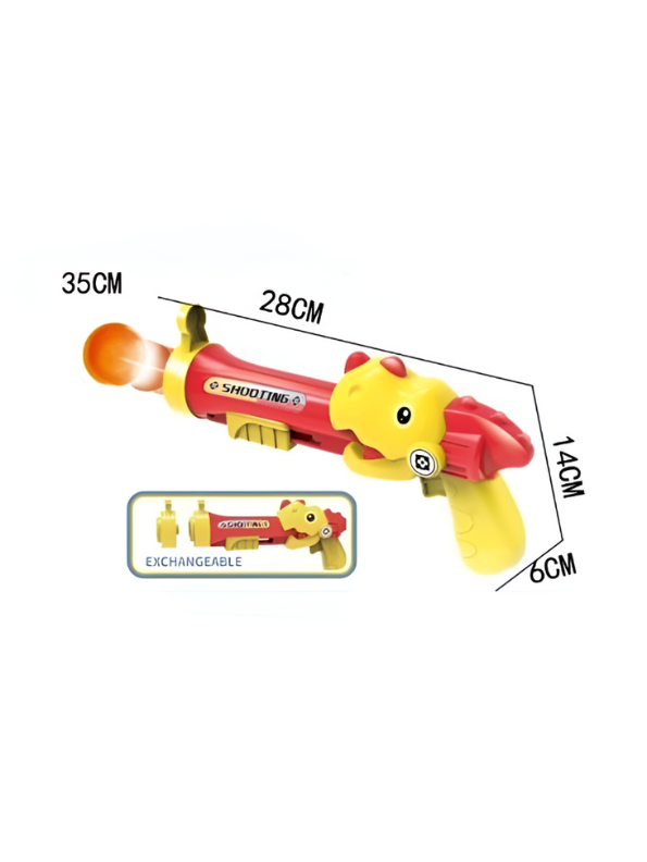 Dinosaur Gun Toy Set for Kids – 2-in-1 Shooting Game with EVA Soft Bullets & Foam Balls, Includes Bowling Pin Targets, Binoculars, and Target Crown for Safe Indoor Play Yellow NX15605.