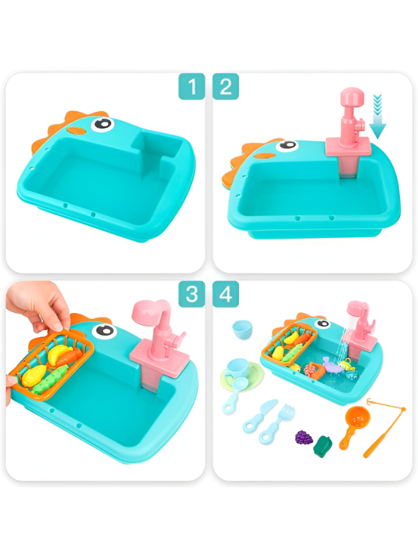 Dinosaur Kitchen Sink Toy with Running Water & Fishing Set TV1342.