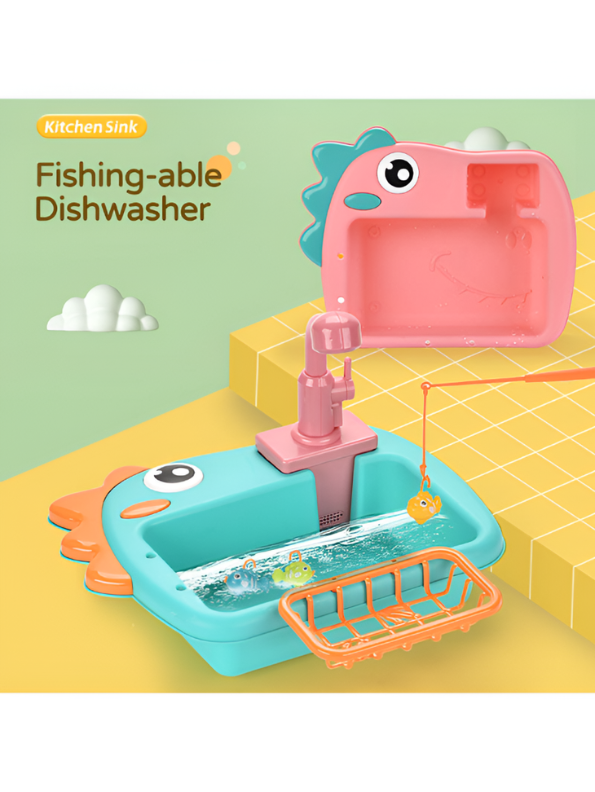 Dinosaur Kitchen Sink Toy with Running Water & Fishing Set TV1342.