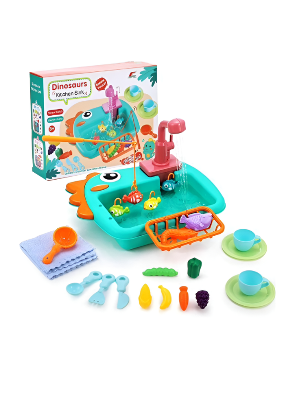 Dinosaur Kitchen Sink Toy with Running Water & Fishing Set TV1342.
