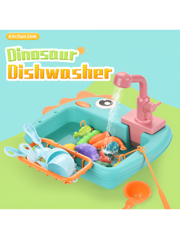 Dinosaur Kitchen Sink Toy with Running Water & Fishing Set TV1342.