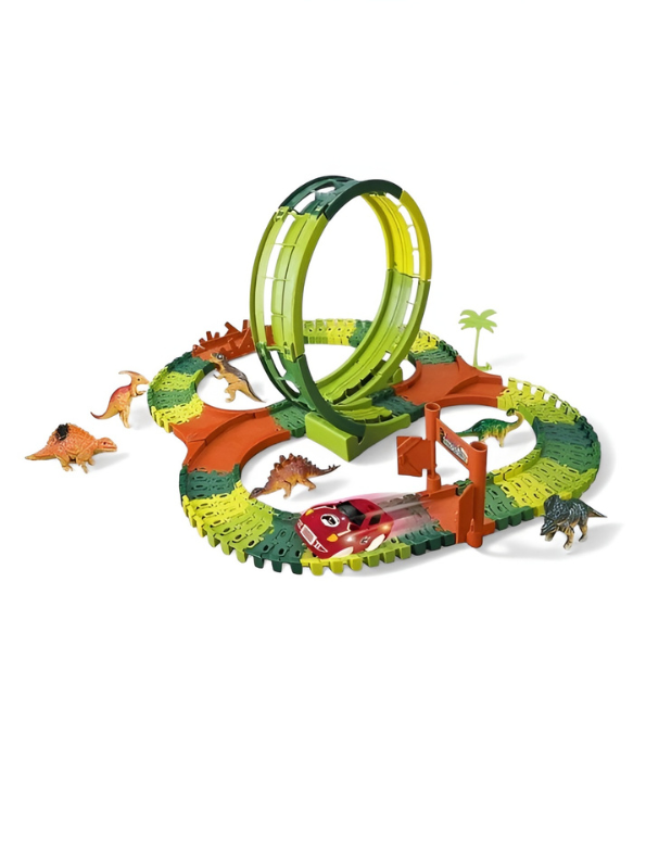 Dinosaur Park Flexible Race Track Set with 360 Degree Stunt Loop TV1781.