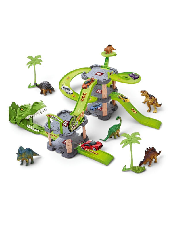 Dinosaur Race Track Toy Set with Parking Garage & Launcher TV2074.