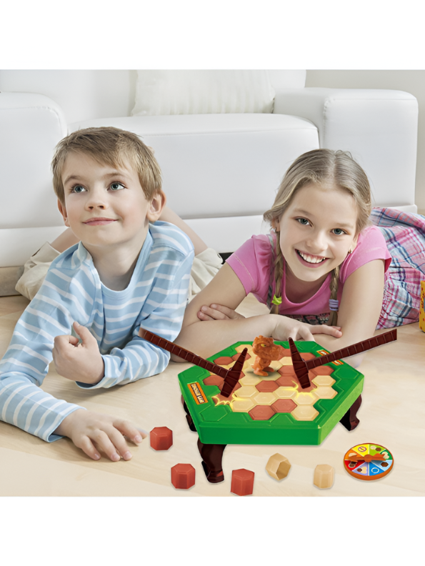 Dinosaur Save the Dino Board Game - Kids Interactive Tapping Block Toy Set TV7267